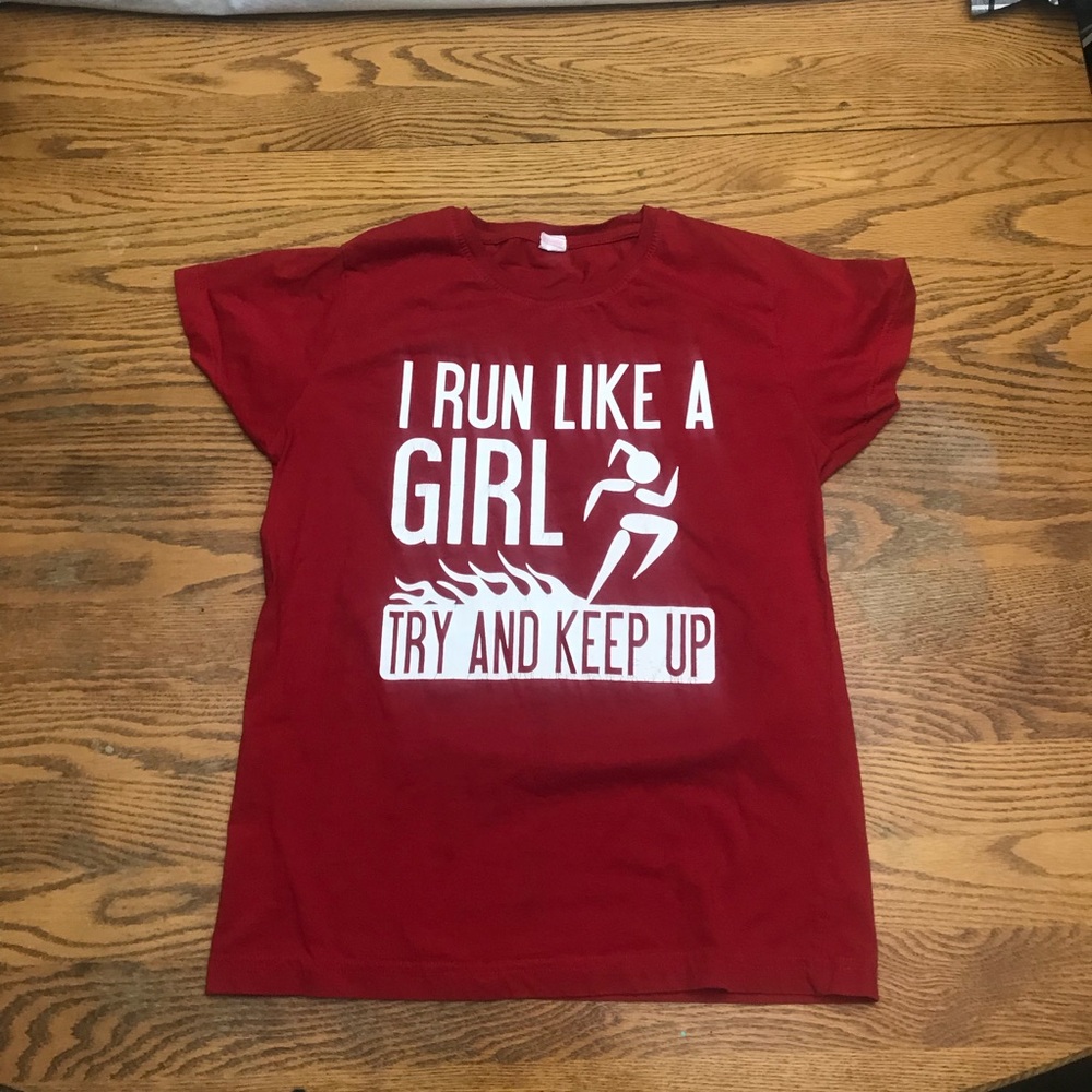 Run Like a Girl Red Tee